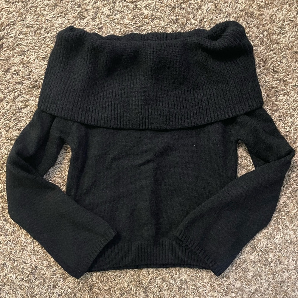 SHEIN Off The Shoulders Black Sweater